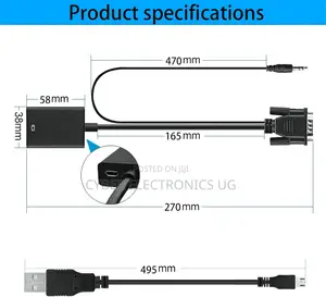 VGA To Hdmi-compatible Converter Adapter Cable With Audio
