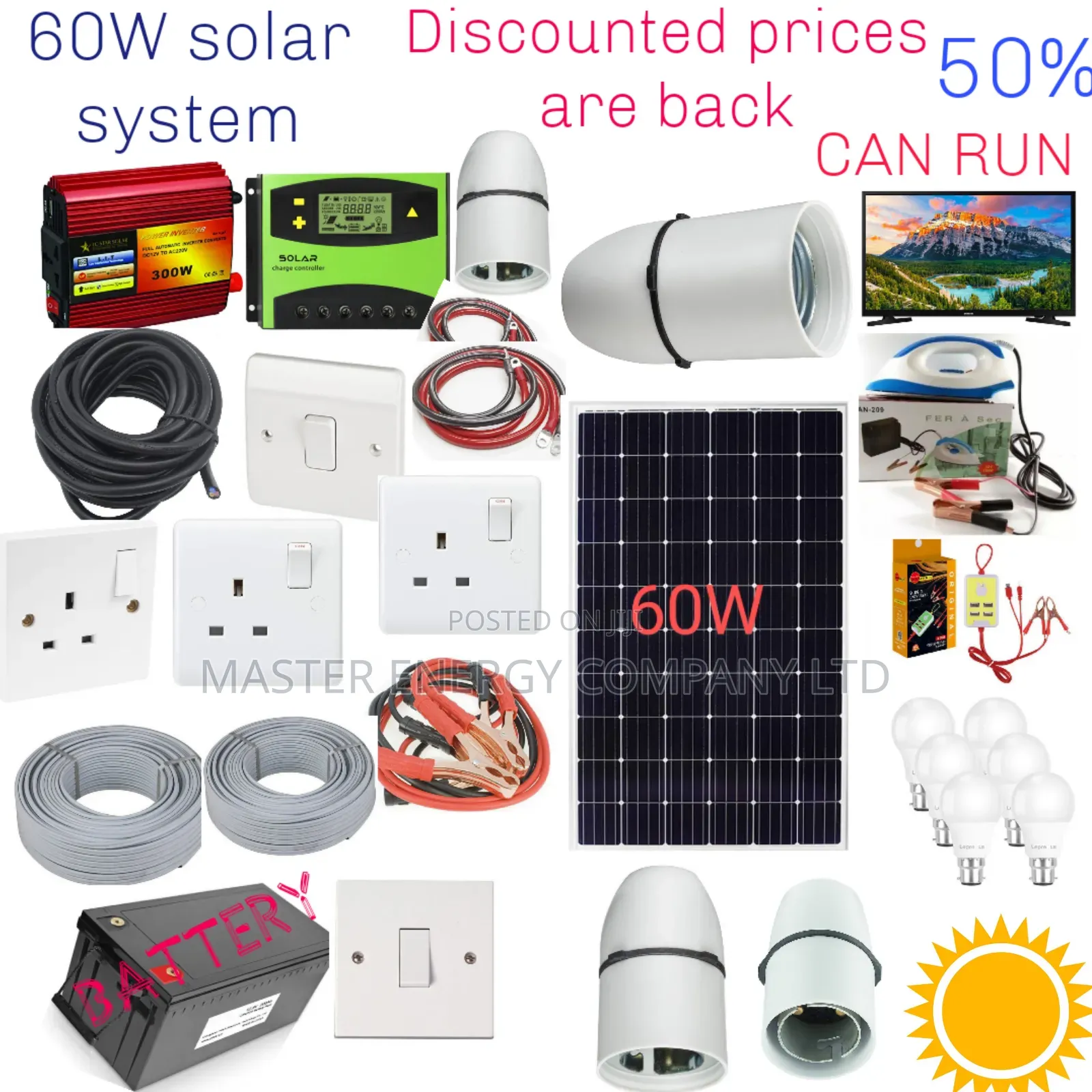 60w Solar System Full Kit German Resd