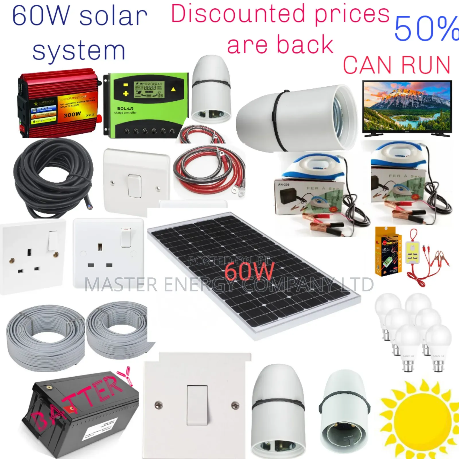 60w Solar System Full Kit German Hgty