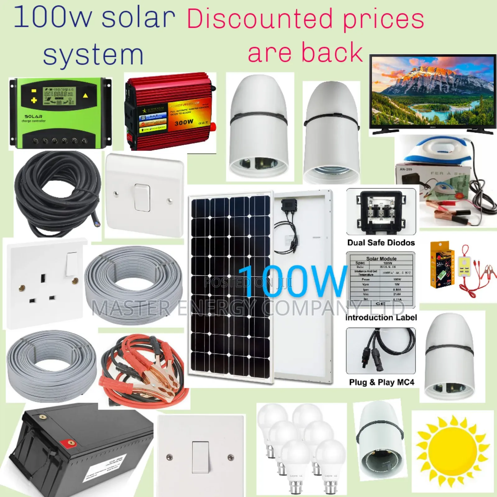 100w Solar System Full Kit German Diieu