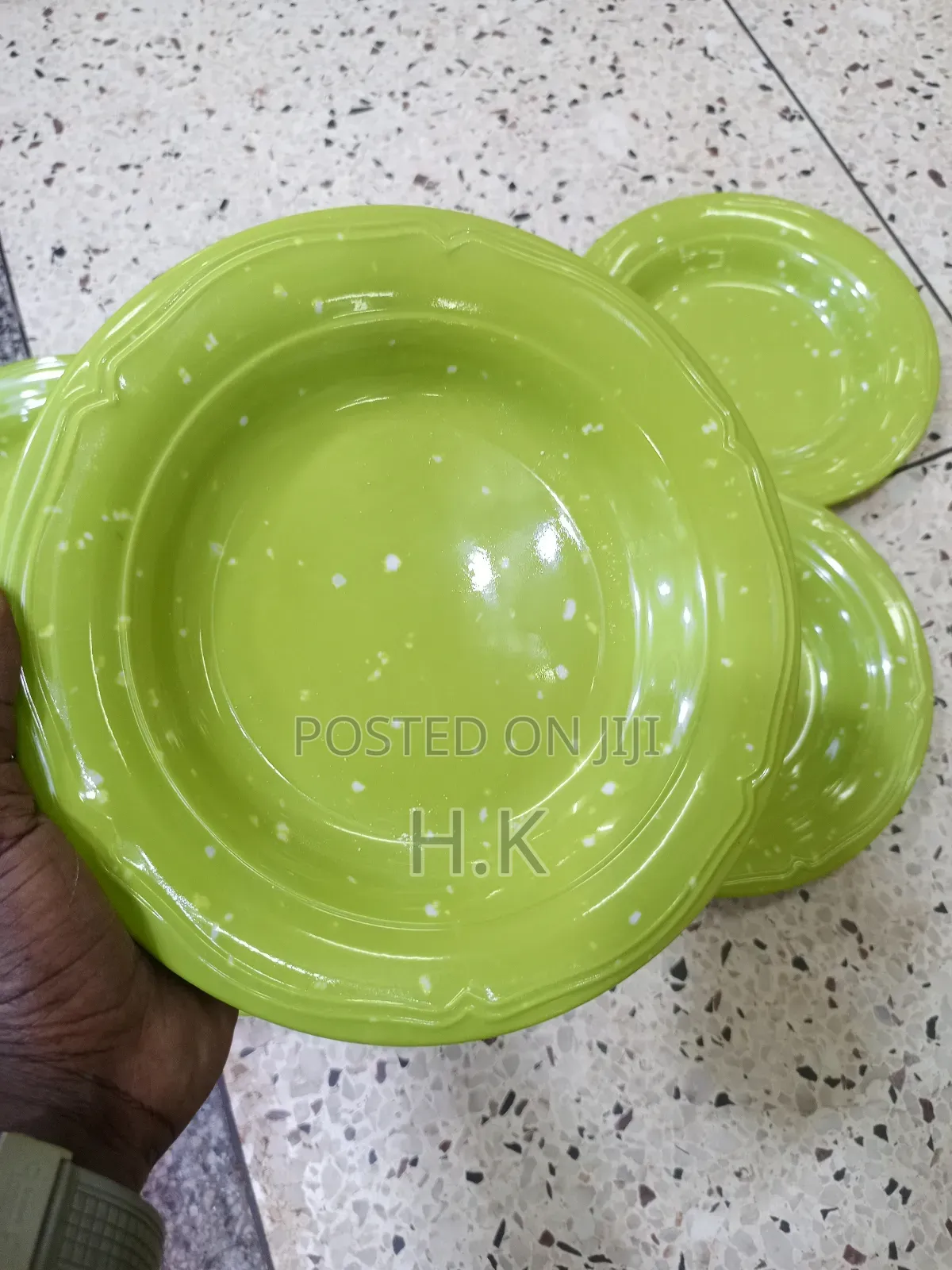 Heavy Melamine Plates 6pcs (Green)