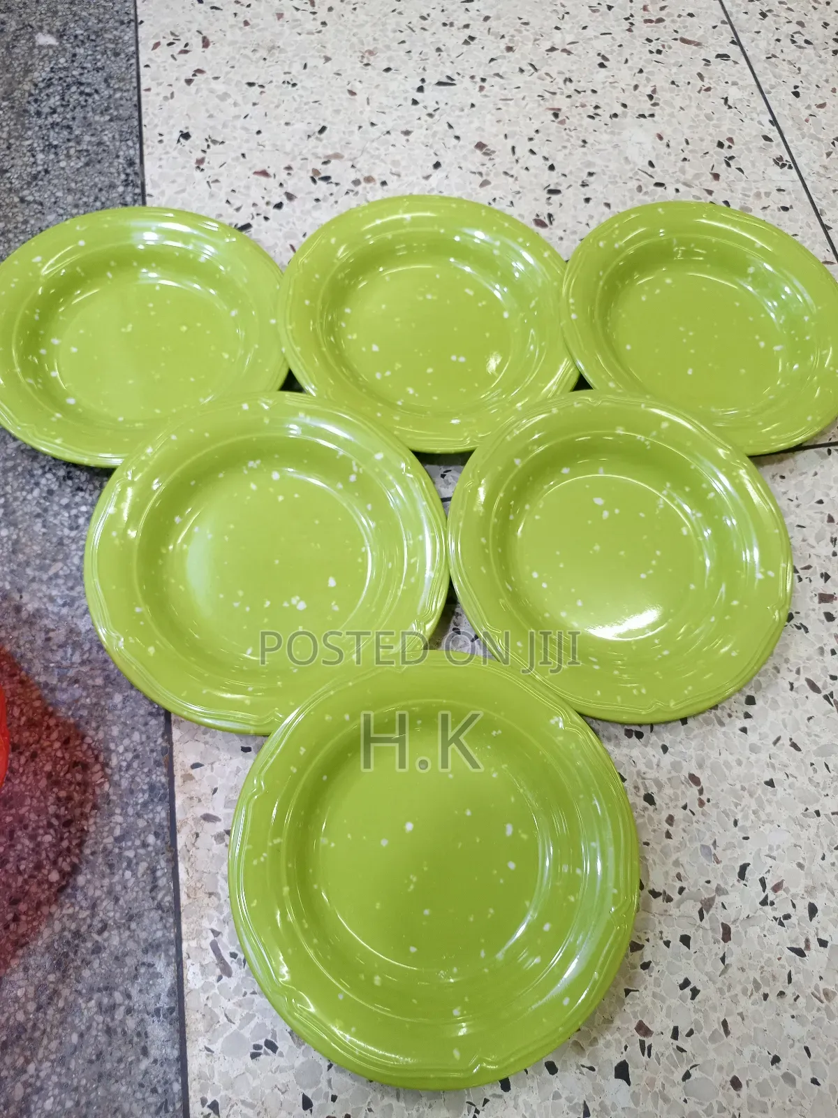 Heavy Melamine Plates 6pcs (Green)