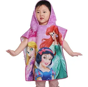 Kids Cartoon Snow White Hooded Beach Bath Towels