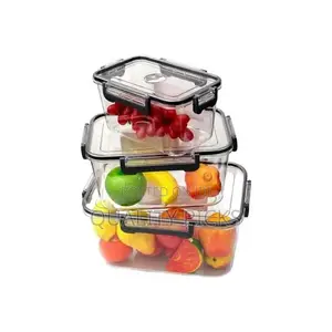 3-Piece Clear Acrylic Sealed Food Storage Containers