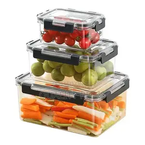 3-Piece Clear Acrylic Sealed Food Storage Containers