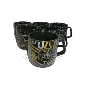 6 Pieces of Silver and Gold Printed Coffee Tea Cups Mugs