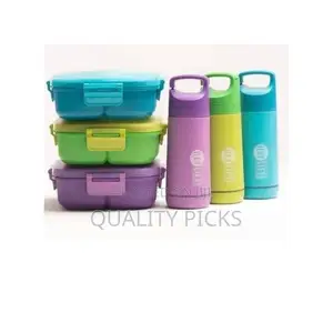 Leak Proof 3 Compartment Lunch Box With Bottle (350 ML)