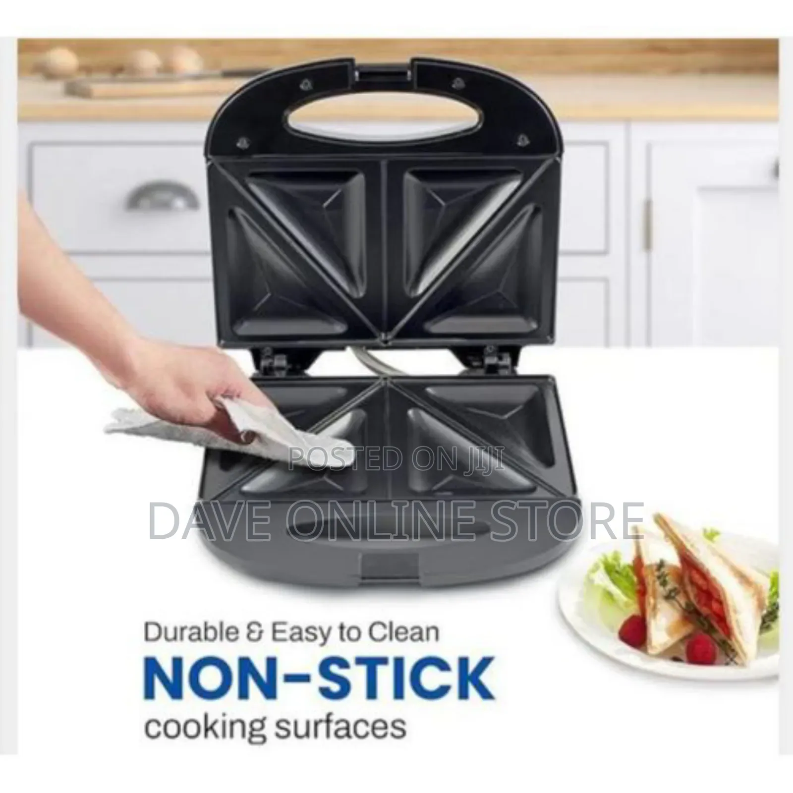 2 Bread Slices Sandwich Panini Maker for Breakfast-Black