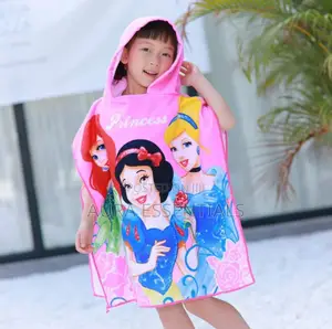 Kids Cartoon Snow White Hooded Beach Towel