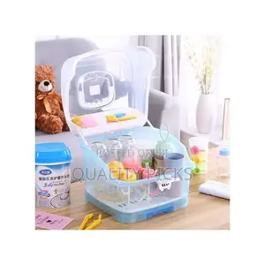 Portable Baby Bottle Drying Rack Storage Box With Cover