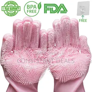 Silicone Rubber Scrubbing Dishwashing Gloves