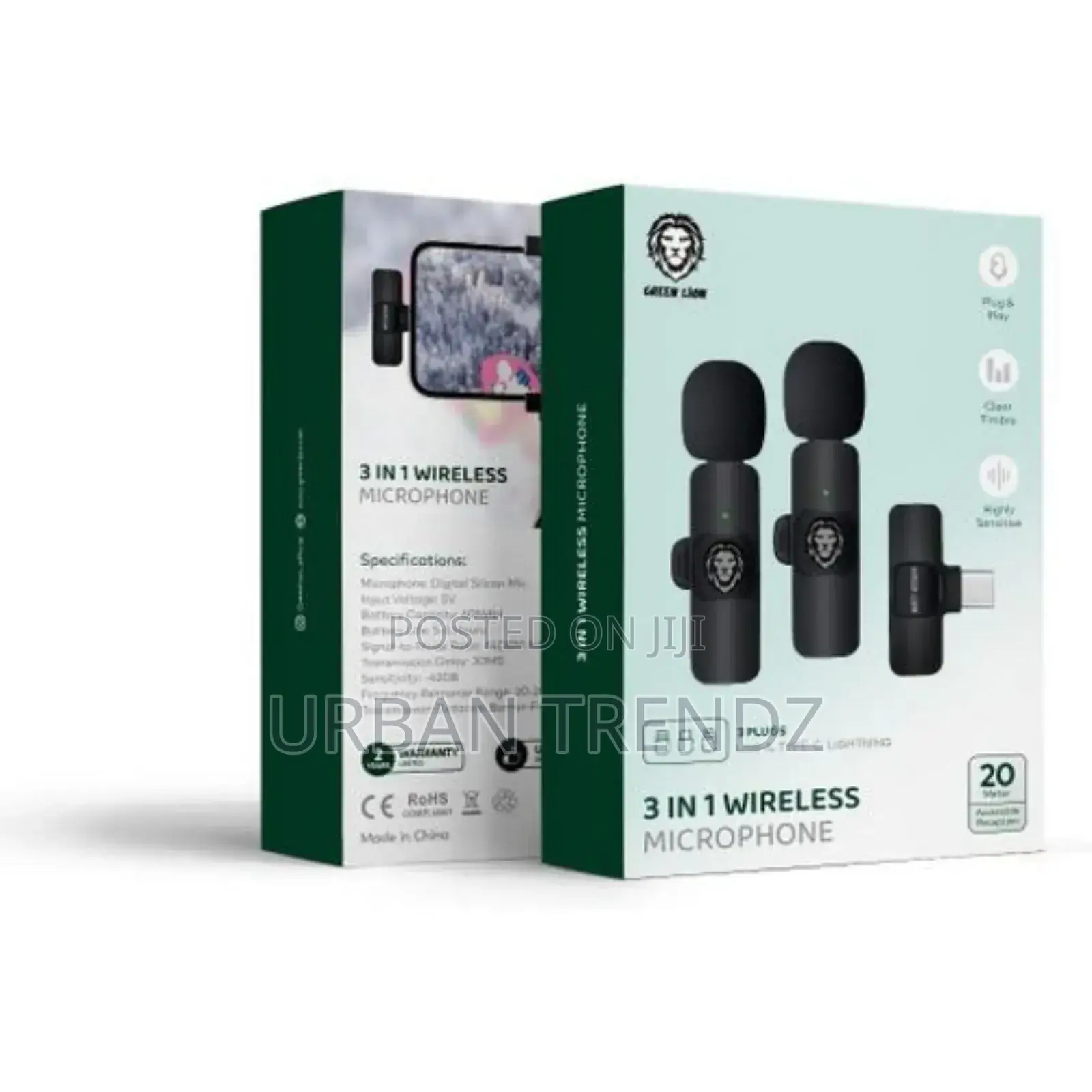 Green Lion 3 in 1 Wireless Lavalier Microphone.