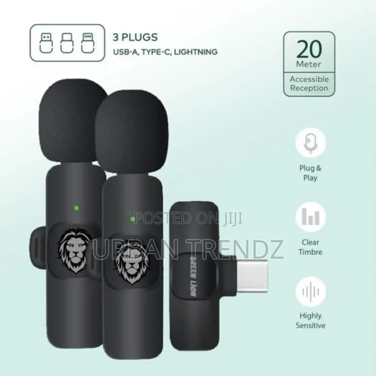 Green Lion 3 in 1 Wireless Lavalier Microphone.