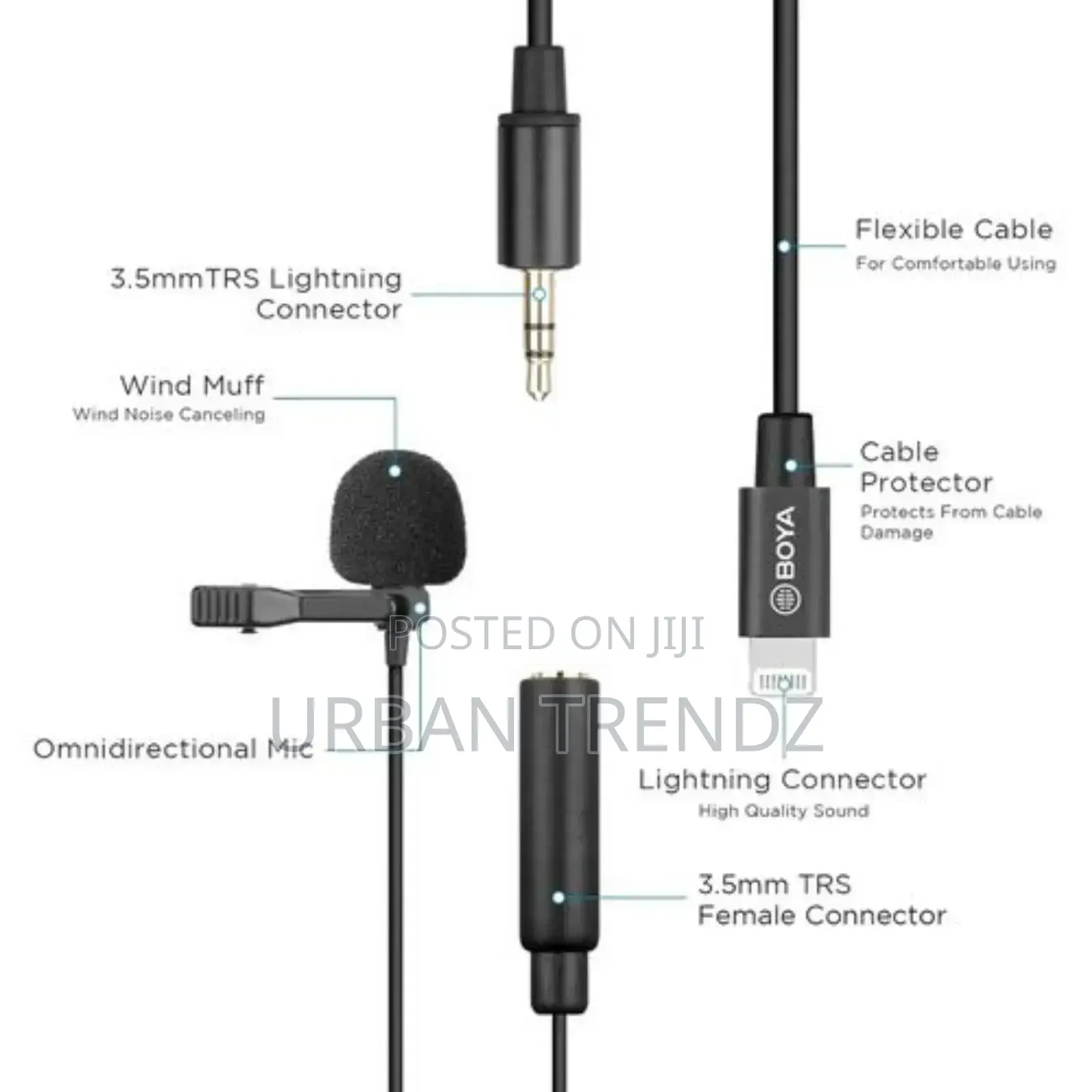 Boya BY-M2 Clip-on Usb Ios Lapel Lavalier Microphone