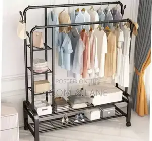 Portable Multifunctional Cloth Hanger and Shoe Rack
