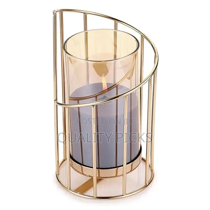 Geometric Pillar Candle Holder Decorative Candle Stand Metal