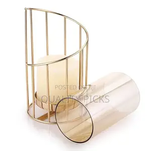 Geometric Pillar Candle Holder Decorative Candle Stand Metal