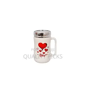 1 Piece of Unique Love Mug With Mirror Lid Ceramic Tea Mug