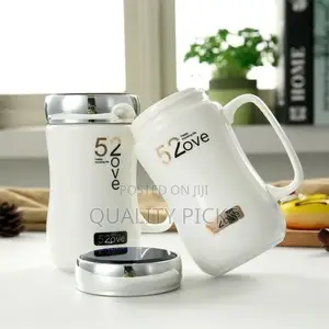 1 Piece of Unique Love Mug With Mirror Lid Ceramic Tea Mug
