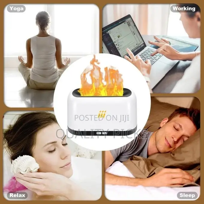Oil Diffuser With Flame Light Air Aroma Humidifier