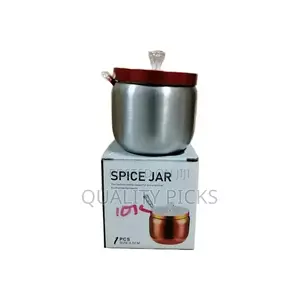 Steel Sugar Bowl With Spoon and Lid Container Jar