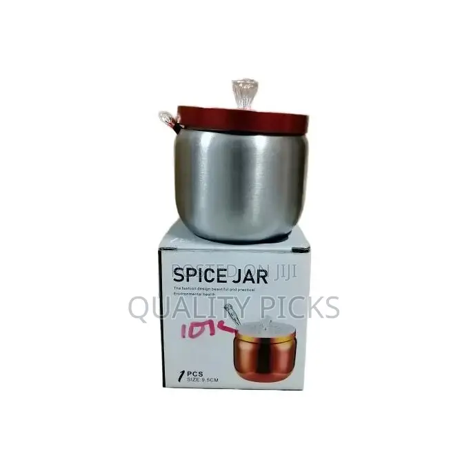 Steel Sugar Bowl With Spoon and Lid Container Jar