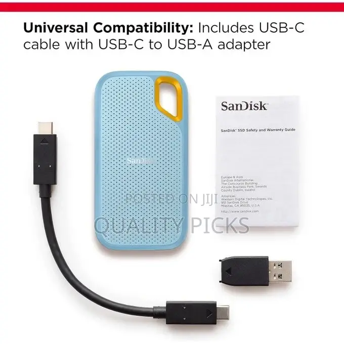 San Disk 2TB Extreme Portable SSD - Up to 1050mb/S