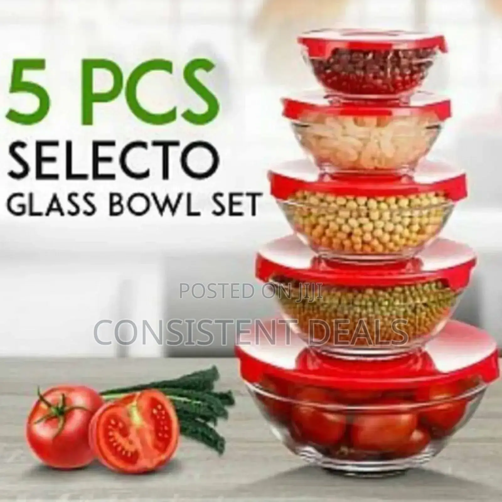 5pcs Glass Cooking Bowl Set