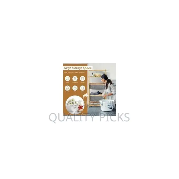 Double Layer Bamboo Laundry Hamper,Clothes Storage Basket