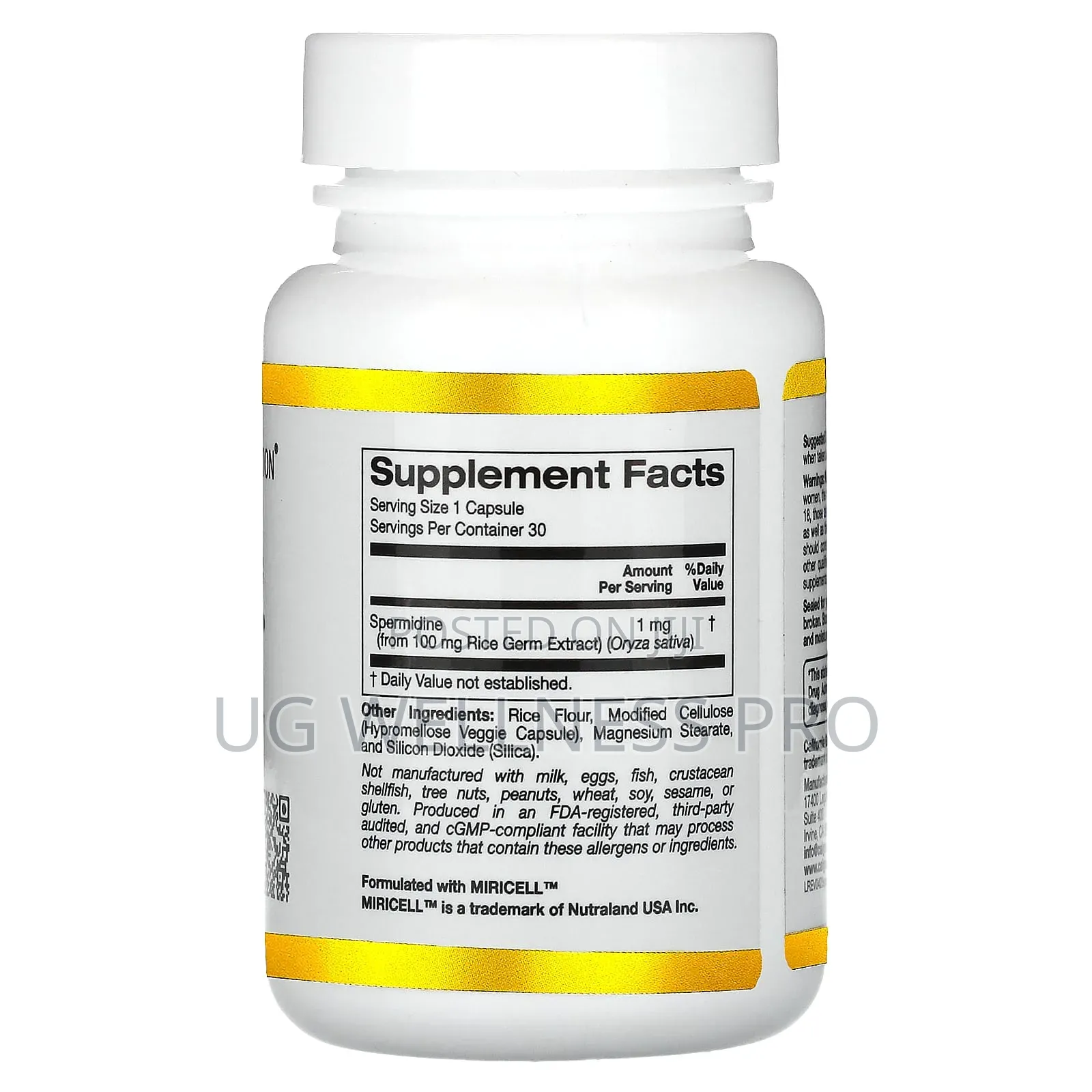 Spermidine, Rice Germ Extract, 1 Mg, 30 Veggie Capsules