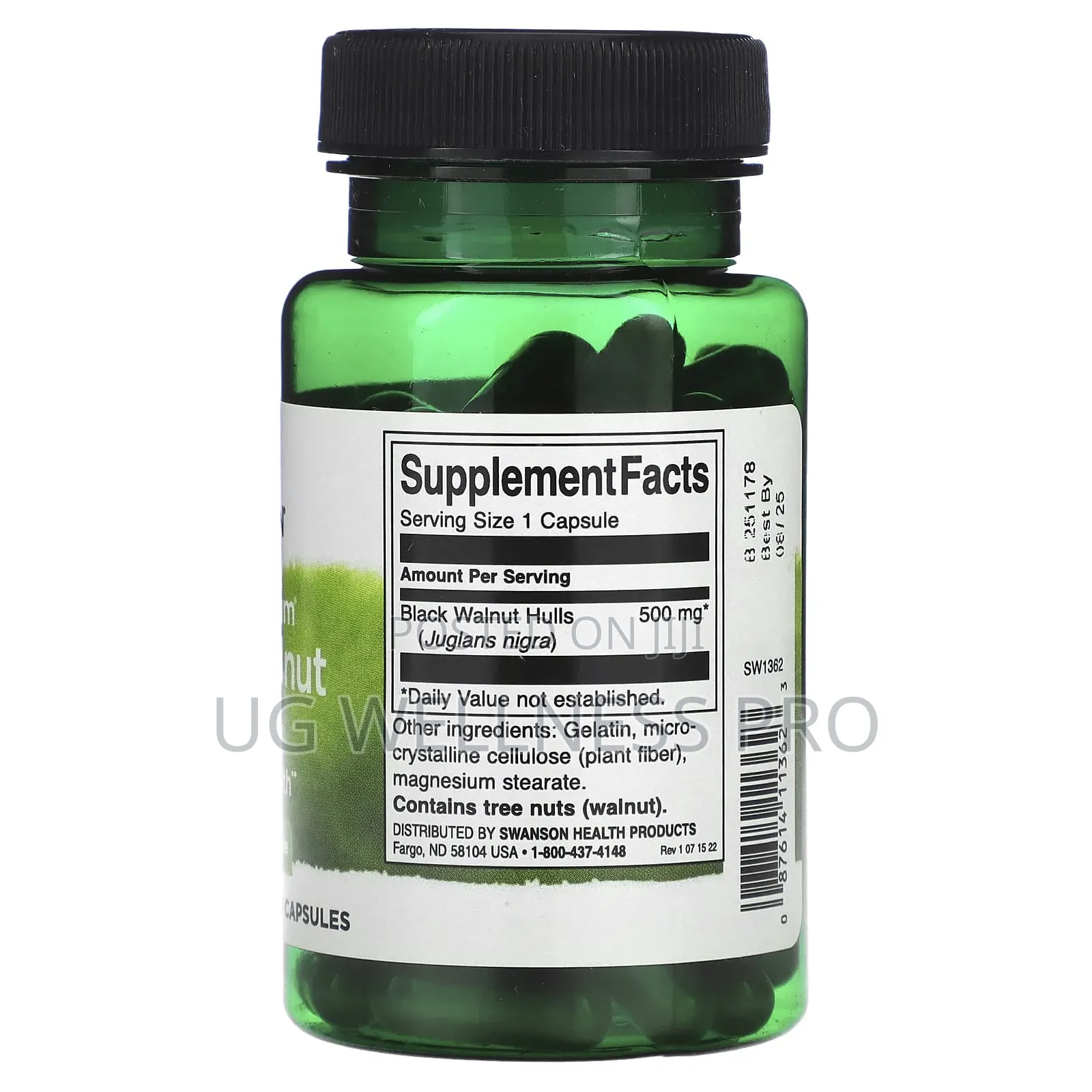 Swanson, Full Spectrum Black Walnut Hulls, 500 Mg, 60 Caps