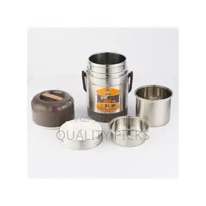 Steel Food Flask,Lunch Box 2 Litres - Silver