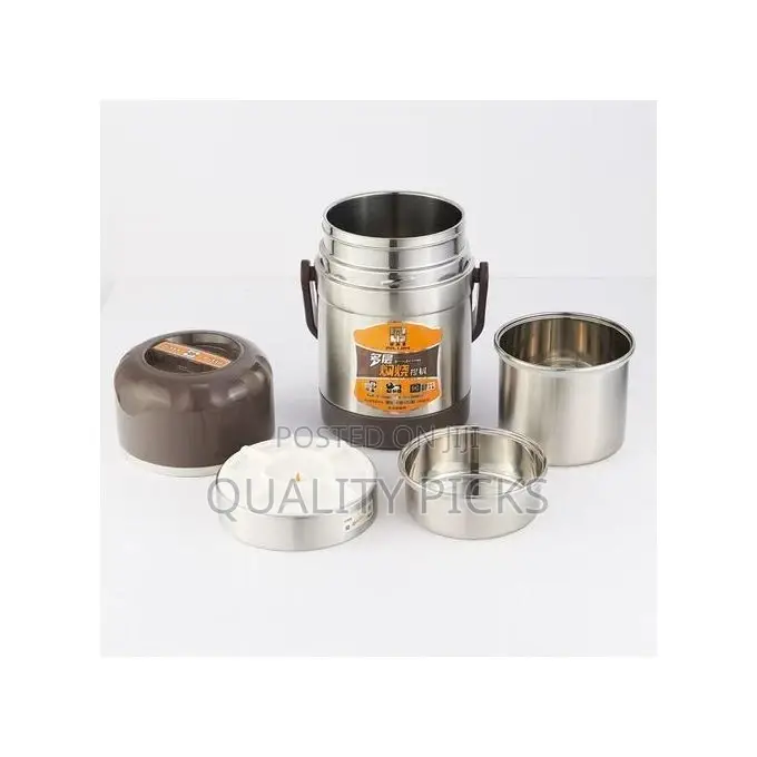 Steel Food Flask,Lunch Box 2 Litres - Silver