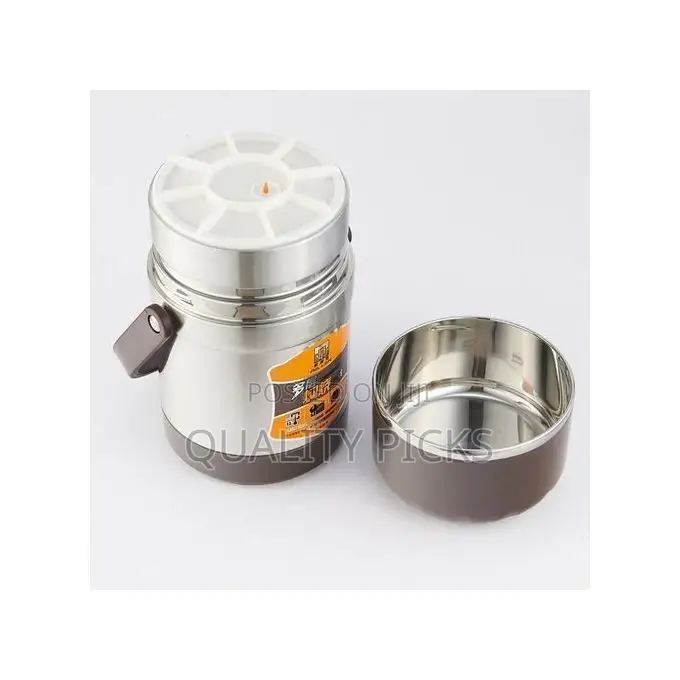 Steel Food Flask,Lunch Box 2 Litres - Silver