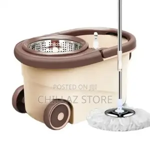 Adjustable Spin Mopper With Bucket-Brown