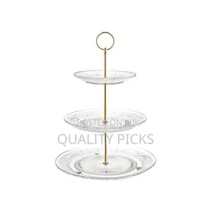 3 Tier Glass Serving Cake Stand - Colourless
