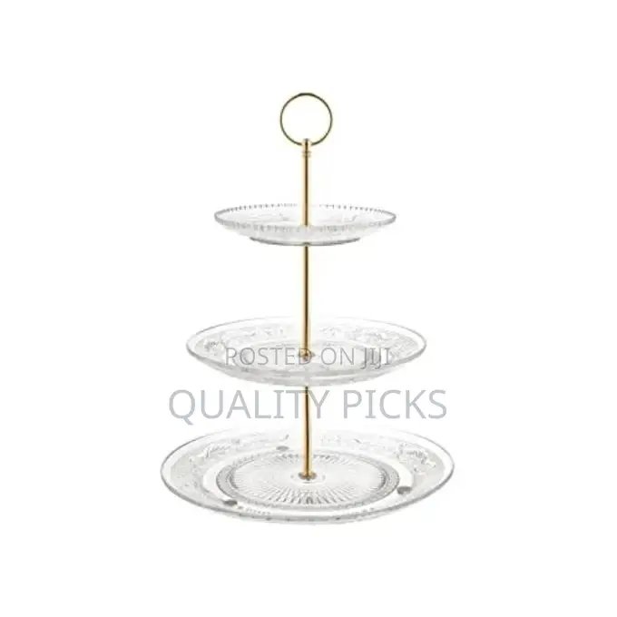 3 Tier Glass Serving Cake Stand - Colourless