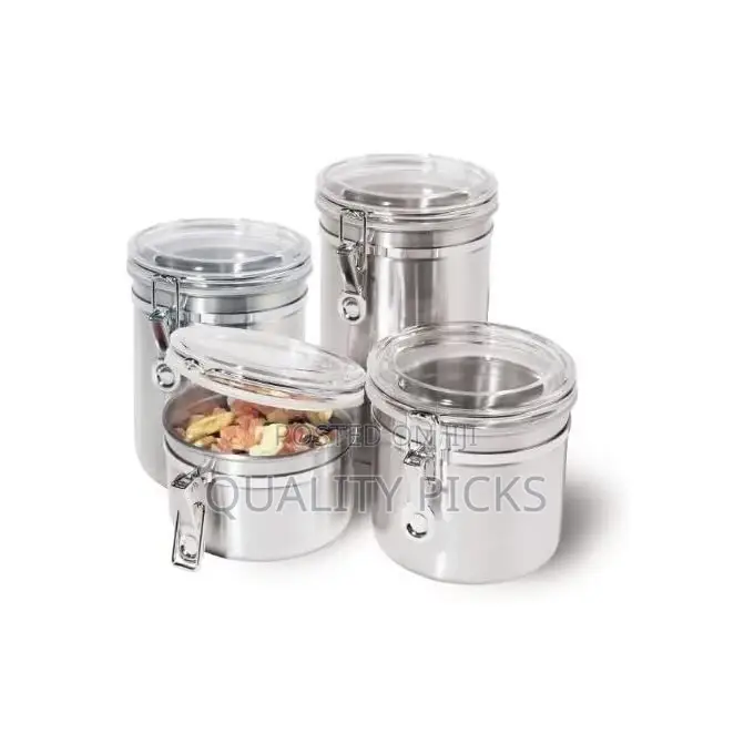 4-Piece Stainless Steel Canister Storage Tins
