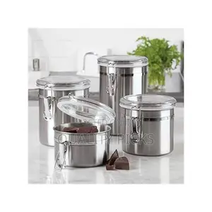 4-Piece Stainless Steel Canister Storage Tins