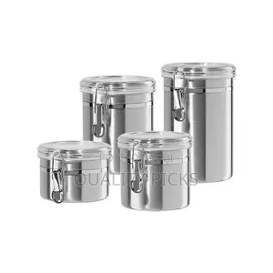 4-Piece Stainless Steel Canister Storage Tins