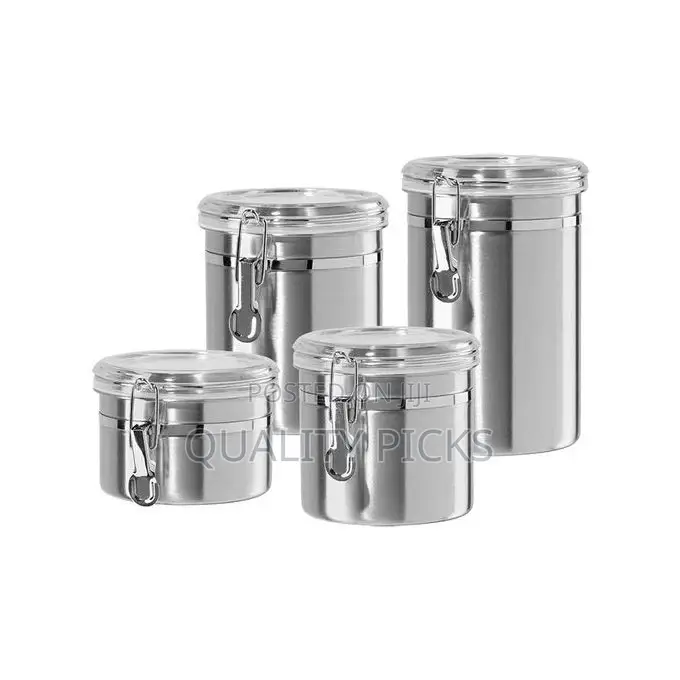 4-Piece Stainless Steel Canister Storage Tins