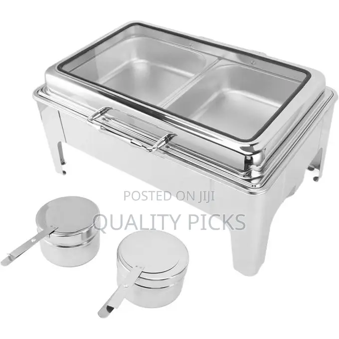 9L Double Compartment Rectangular Buffet Warming Tray