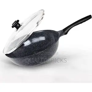 28CM Sturdy and Anti-Corrosion Marble Wok Stir-Fry Pan
