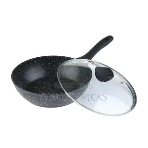 28CM Sturdy and Anti-Corrosion Marble Wok Stir-Fry Pan