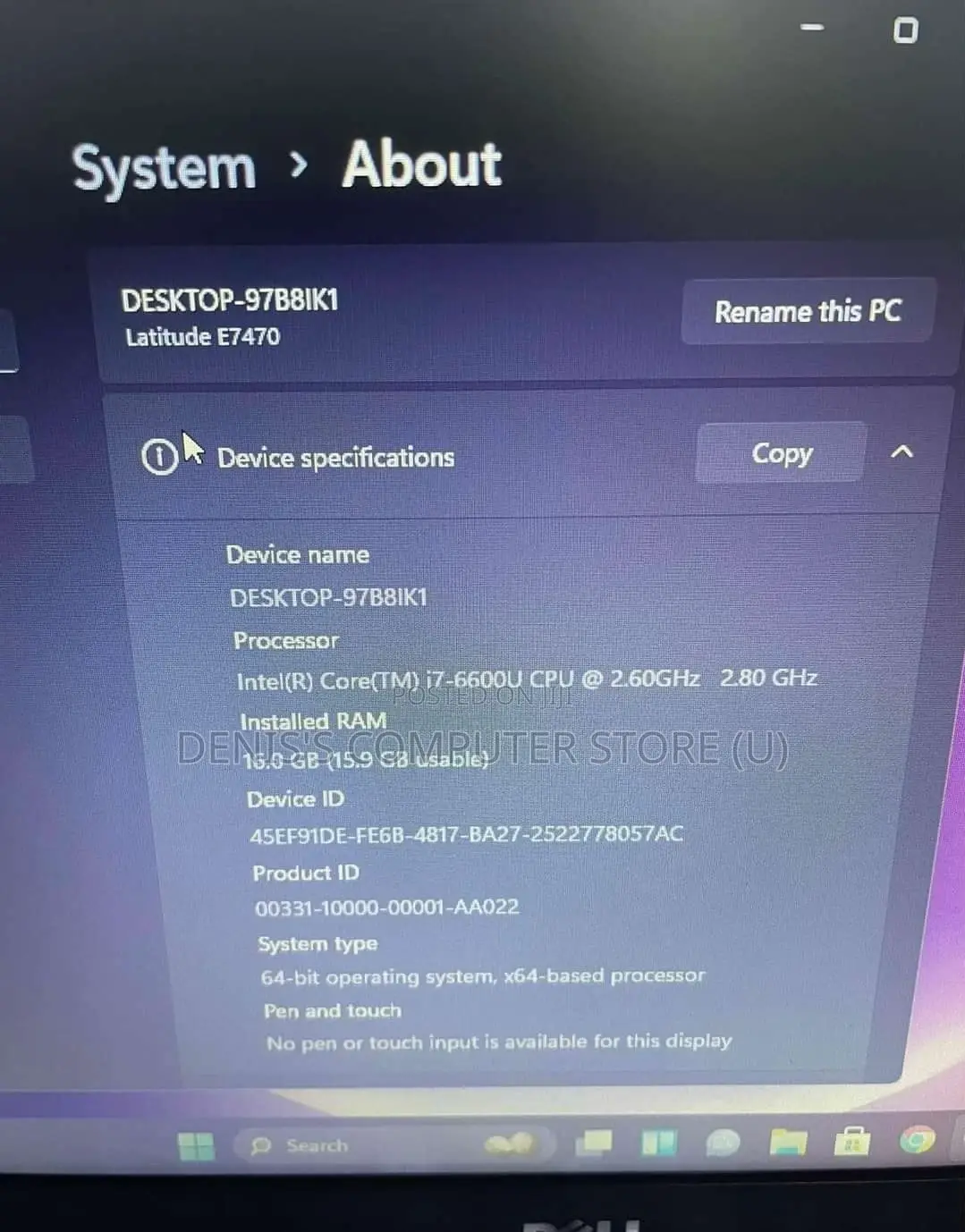 Laptop Dell Latitude E7470 6GB Intel Core I7 HDD+SSD 350GB