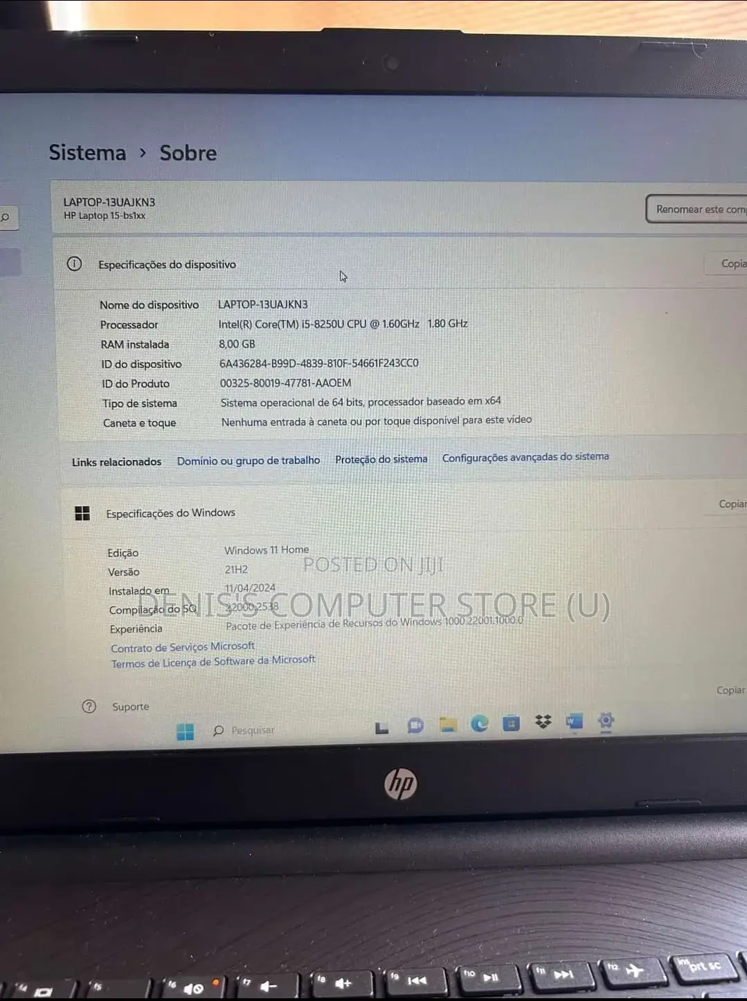 Laptop HP 250 G7 6GB Intel Core I3 SSD 256GB