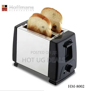 Hoffmans 2 Slice Electric Bread Toaster - Silver, Black