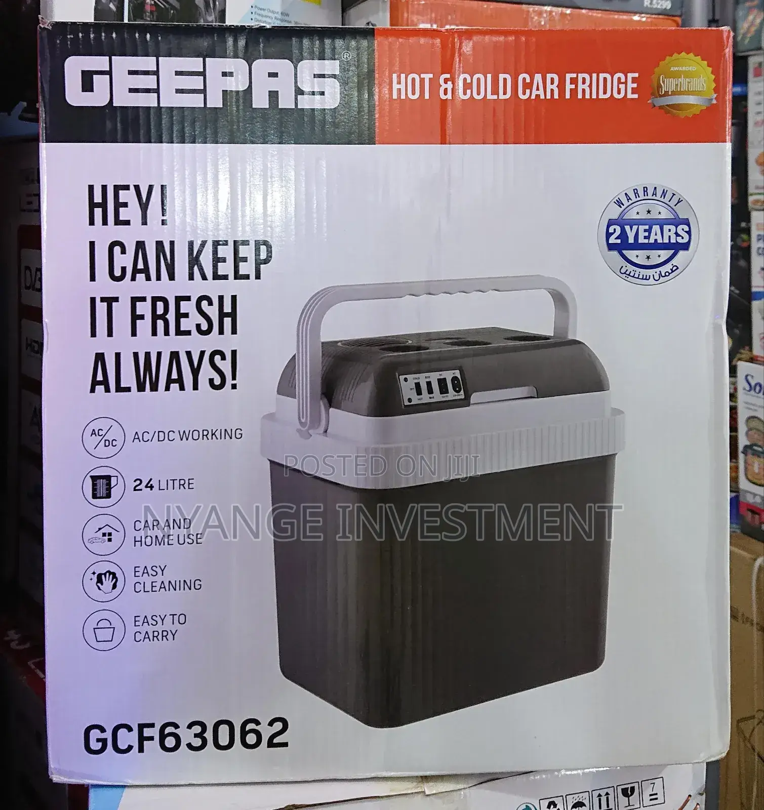 24 Litres Geepas Mini Car Fridge.