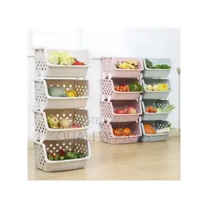 4 Tier Plastic Bathroom/Kitchen Storage Organizer Rack