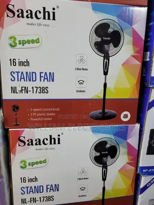 16inch Black Saachi Stand Fan/Saachi Stand Fan